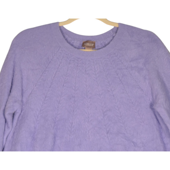 Chicos Tunic Sweater Womens 1 Medium Purple Fuzzy Soft Girl Romantic Boho - Picture 2 of 7